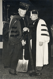 President Eisenhower at the SIS groundbreaking on June 9, 1957.